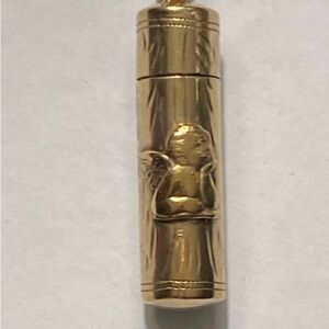 Vintage Sterling Gold Vermeil Angel Raphael Prayer Capsule Pendant